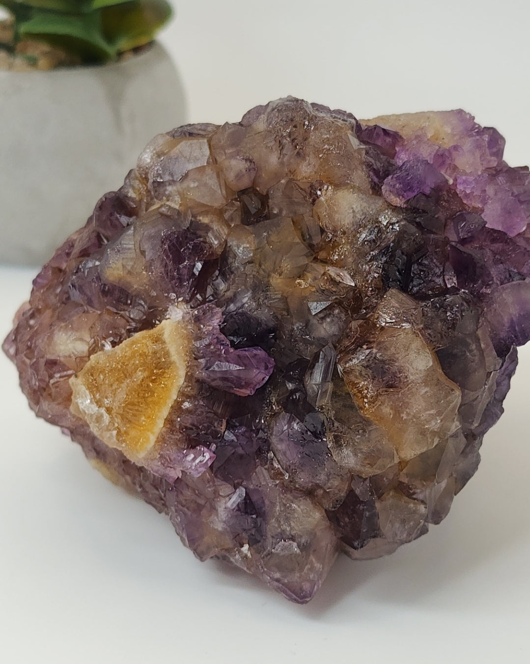 Ametrine with Citrine Phantom Point