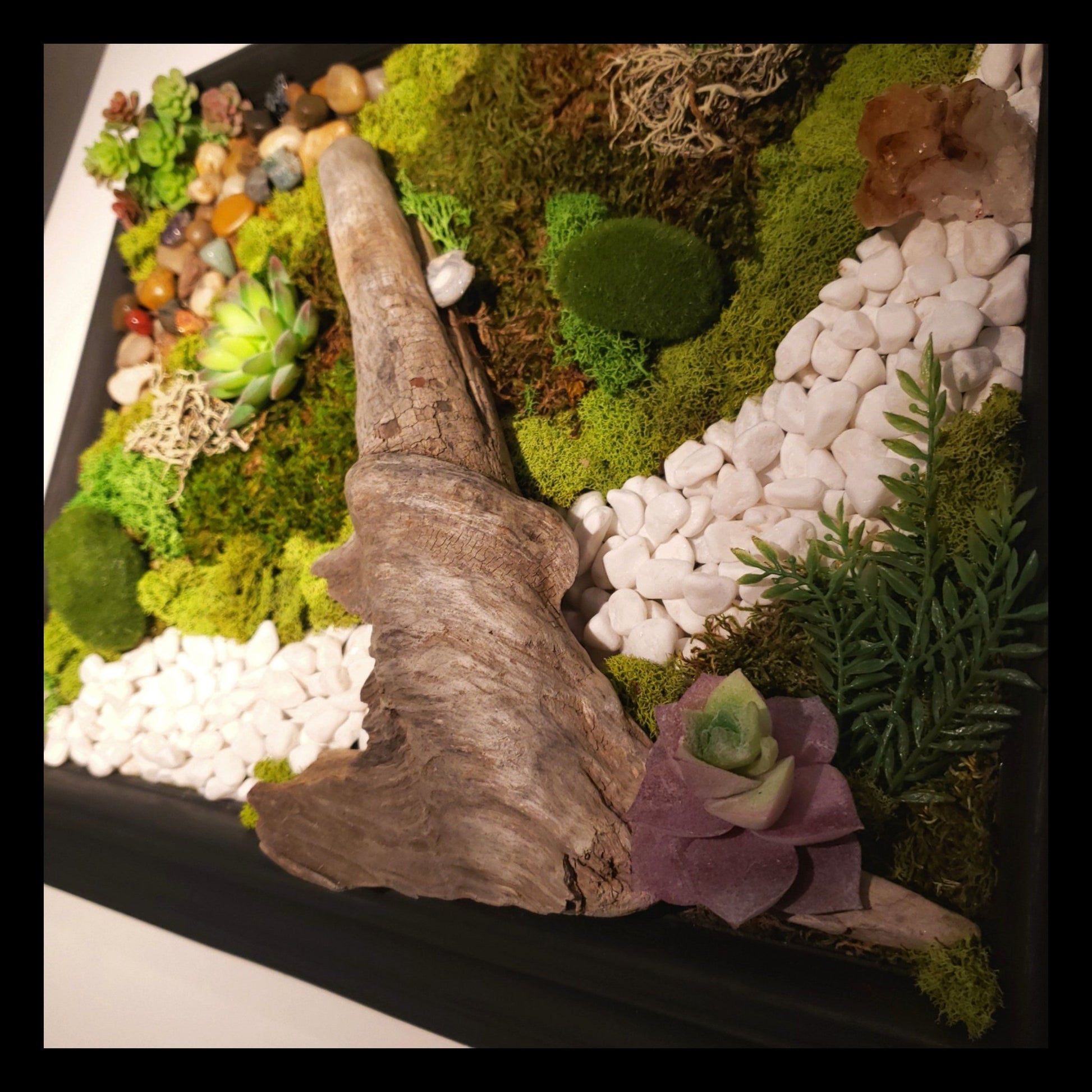 Driftwood and Crystal Moss Art - Earth's Emporium