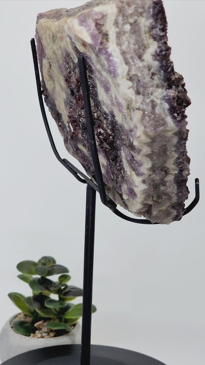 Red Hematite Amethyst on Custom Stand